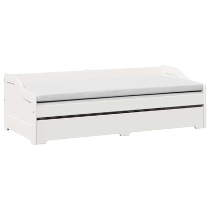 vidaXL Daybed with Trundle without Mattress IRUN White 90x200 cm 4