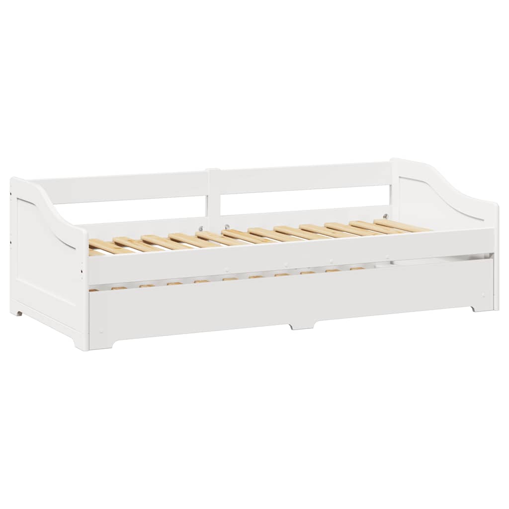 vidaXL Daybed with Trundle without Mattress IRUN White 90x200 cm 5