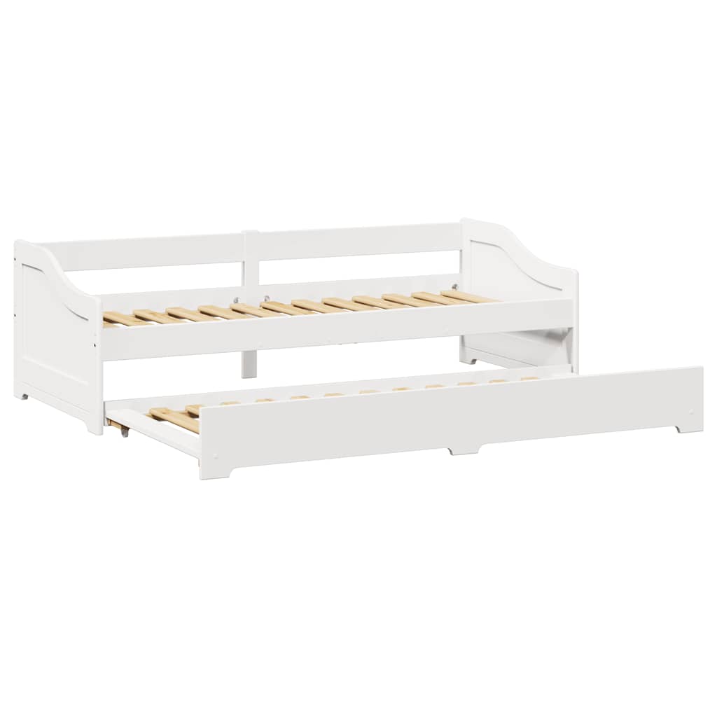 vidaXL Daybed with Trundle without Mattress IRUN White 90x200 cm 6