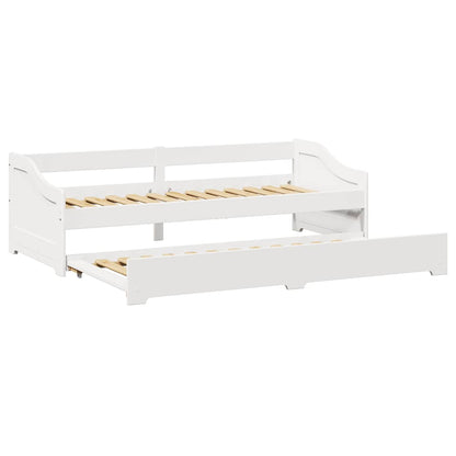 vidaXL Daybed with Trundle without Mattress IRUN White 90x200 cm 6