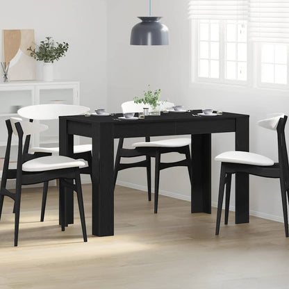 Dining Table 120x60x76 cm Engineered Wood Black oak