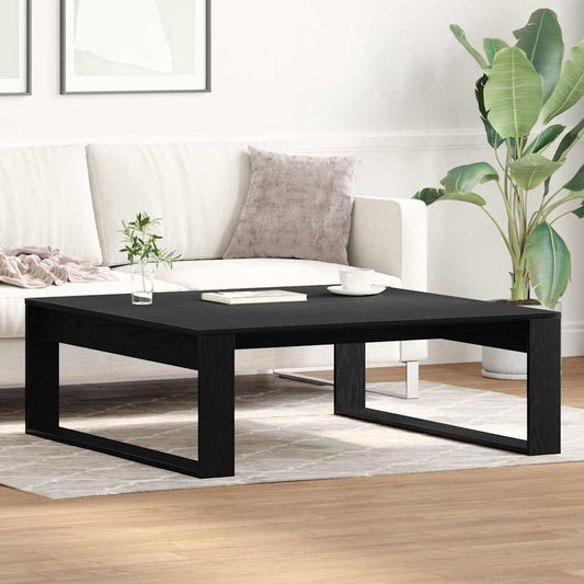 Coffee Table 100x100x35 cm Engineered Wood Black oak