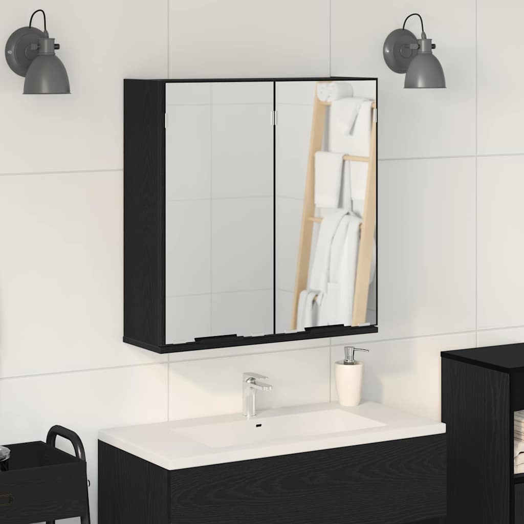 Bathroom Mirror Cabinet 64x20x67 cm Black oak