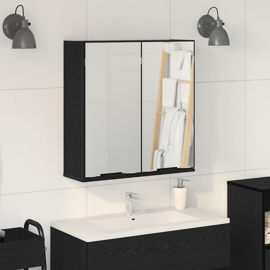 Bathroom Mirror Cabinet 64x20x67 cm Black oak