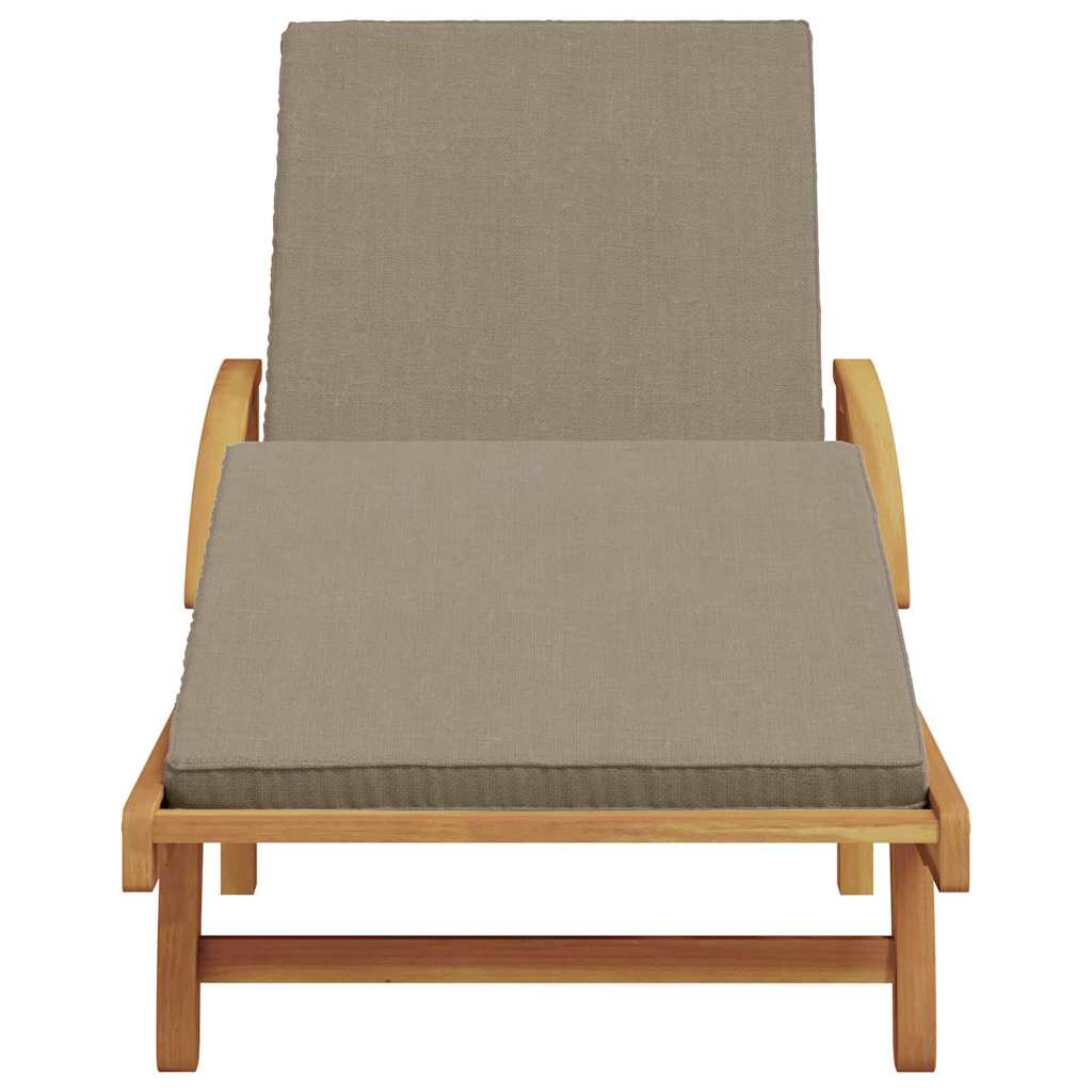 vidaXL Sun Lounger Solid Acacia Wood Taupe 4