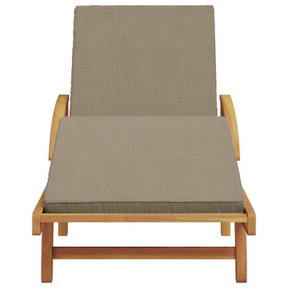 vidaXL Sun Lounger Solid Acacia Wood Taupe 4