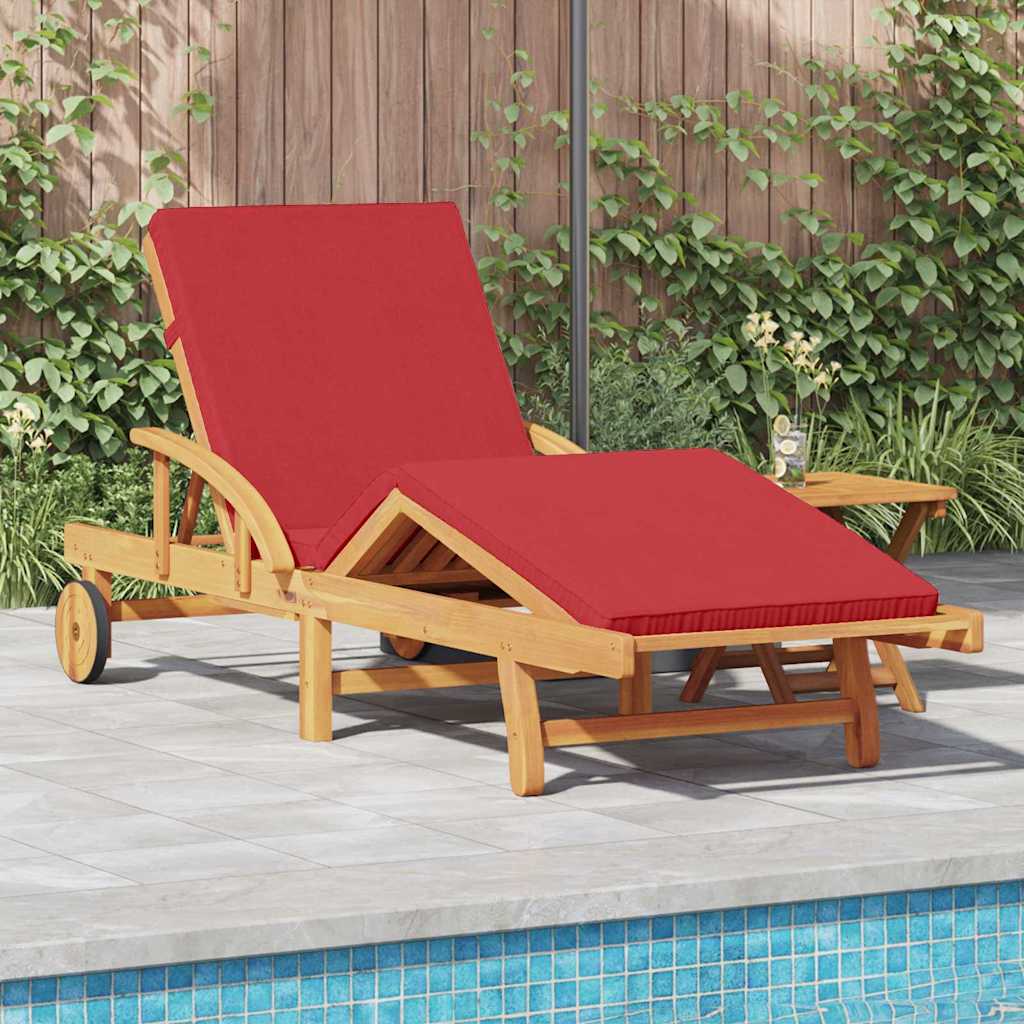 vidaXL Sun Lounger Solid Acacia Wood Red 1
