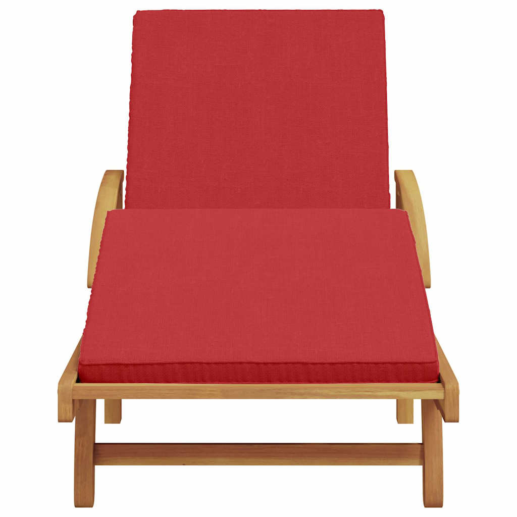 vidaXL Sun Lounger Solid Acacia Wood Red 4