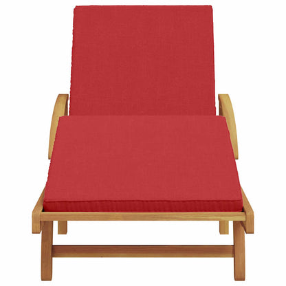 vidaXL Sun Lounger Solid Acacia Wood Red 4