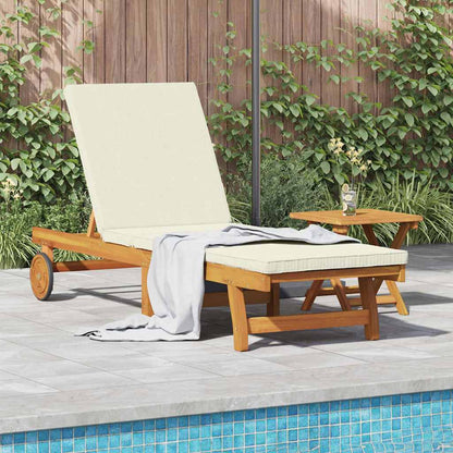 vidaXL Sun Lounger Brown and Cream 199 x 63 x 85 cm Solid Acacia Wood 1