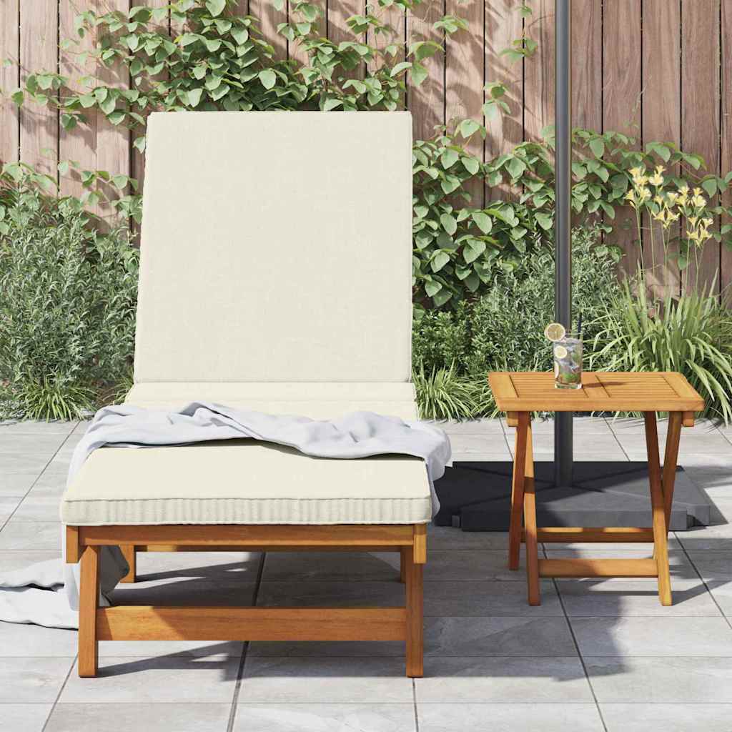 vidaXL Sun Lounger Brown and Cream 199 x 63 x 85 cm Solid Acacia Wood 3