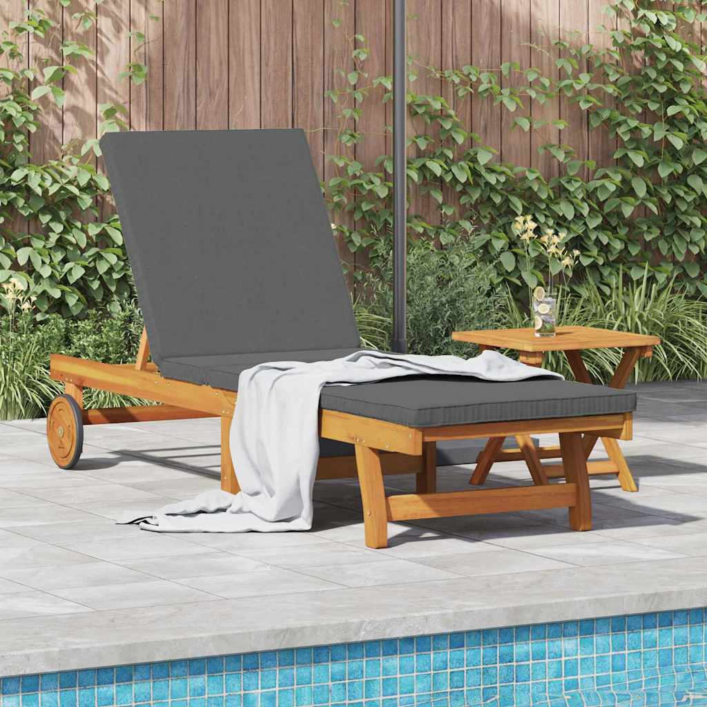 vidaXL Sun Lounger Reclining Brown 199 x 63 x 85 cm Solid Acacia Wood 1