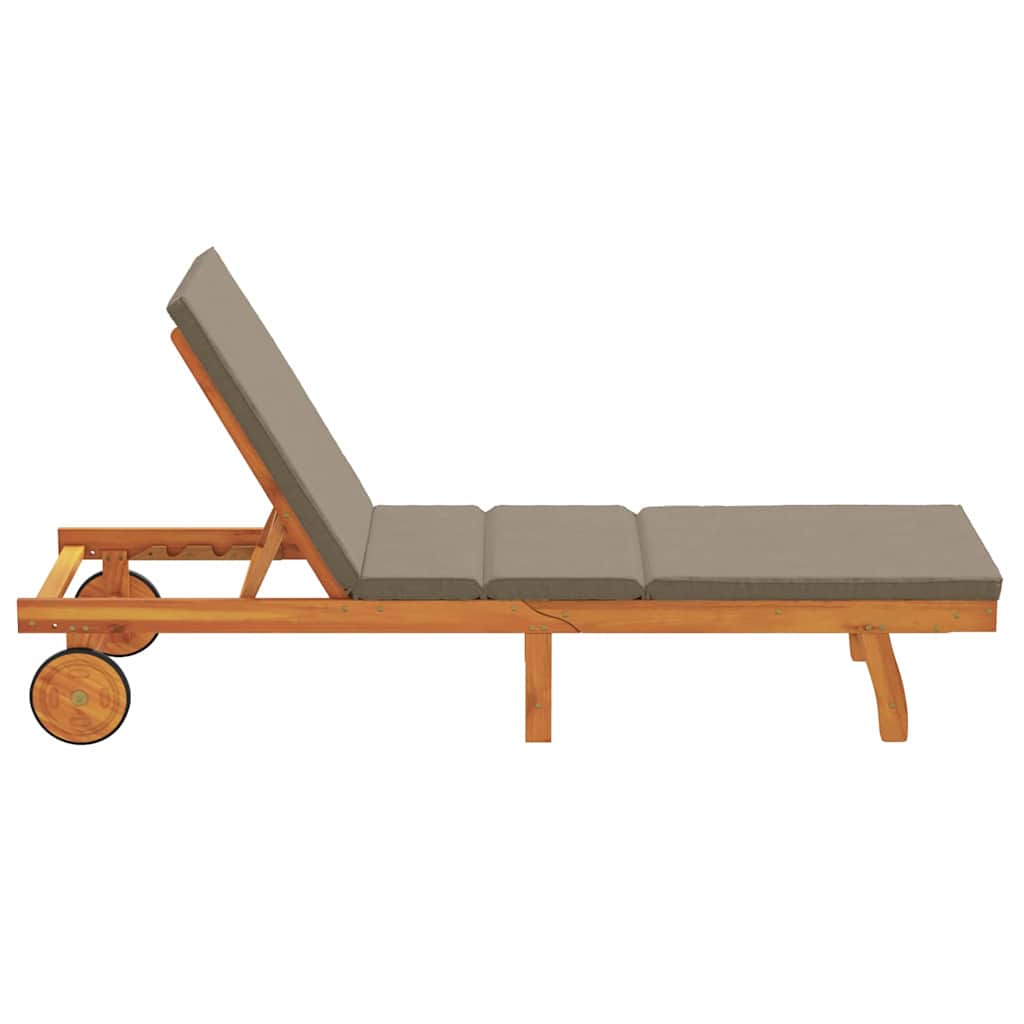 vidaXL Sun Lounger Solid Acacia Wood Brown 5