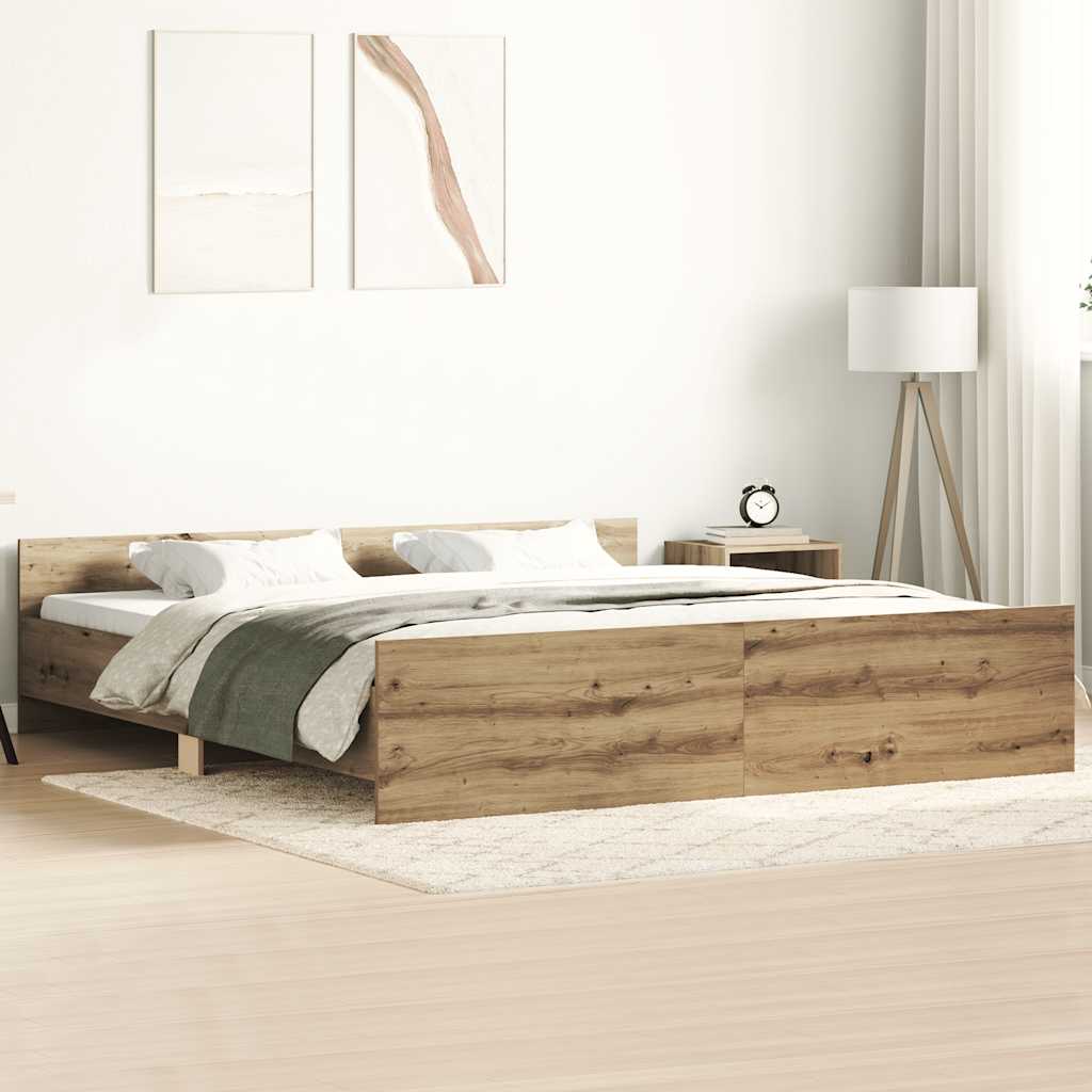 Bed Frame without Mattress 160x200 cm Artisan oak