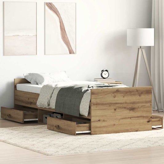 Bed Frame without Mattress 100x200 cm Artisan oak