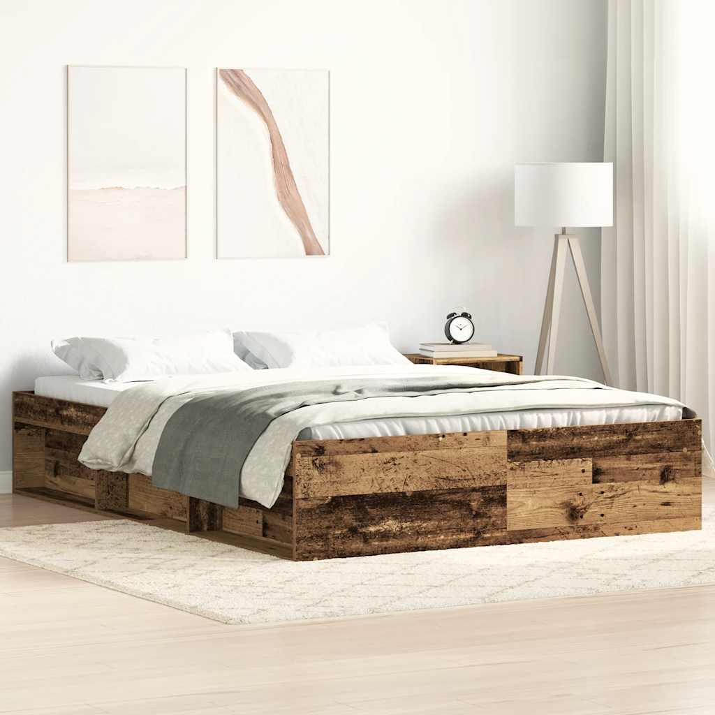 Bed Frame without Mattress 140x200 cm Old wood