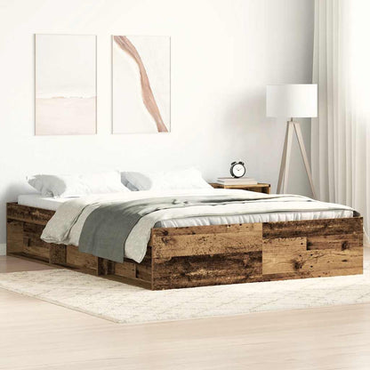 Bed Frame without Mattress 140x200 cm Old wood