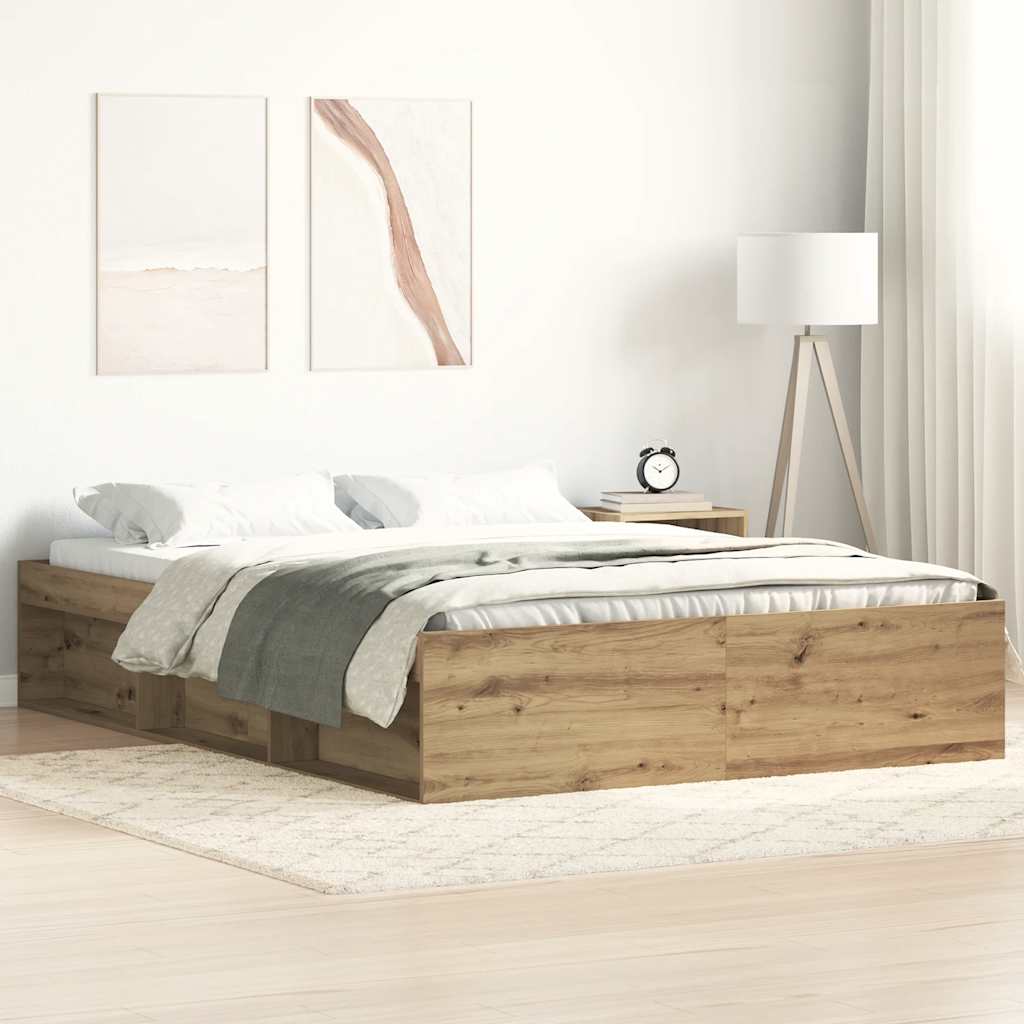 Bed Frame without Mattress 140x200 cm Artisan oak