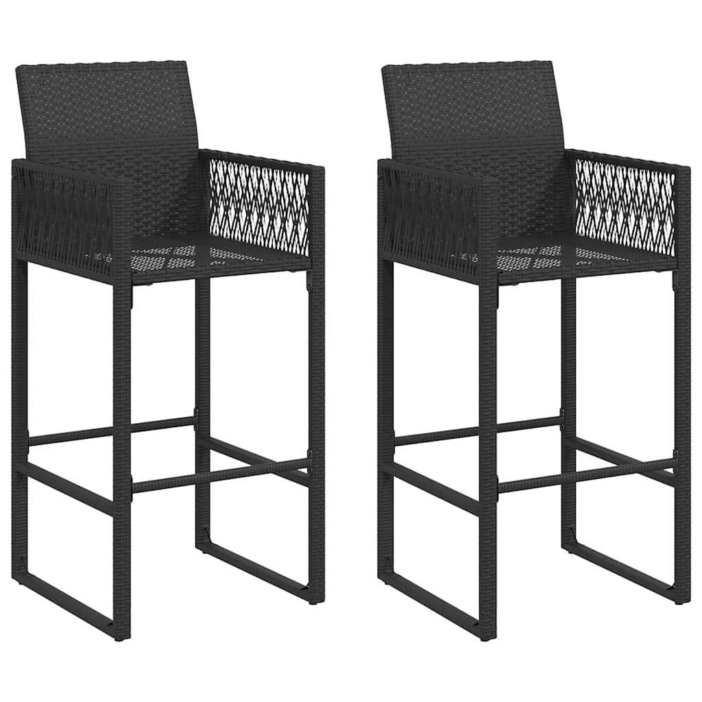 5 Piece Garden Bar Set without Cushions Black 2