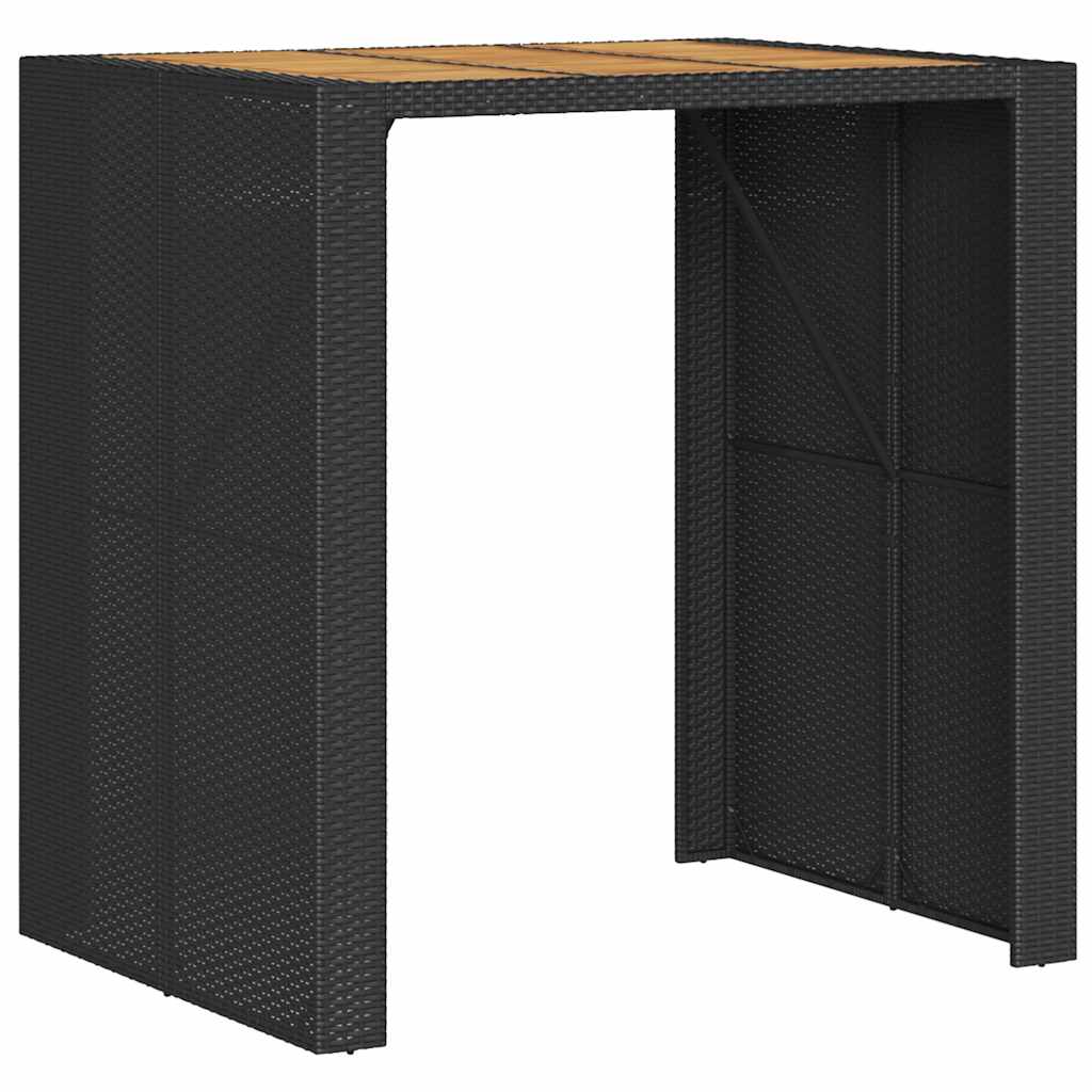 vidaXL 3 Piece Garden Bar Set without Cushions Black 5