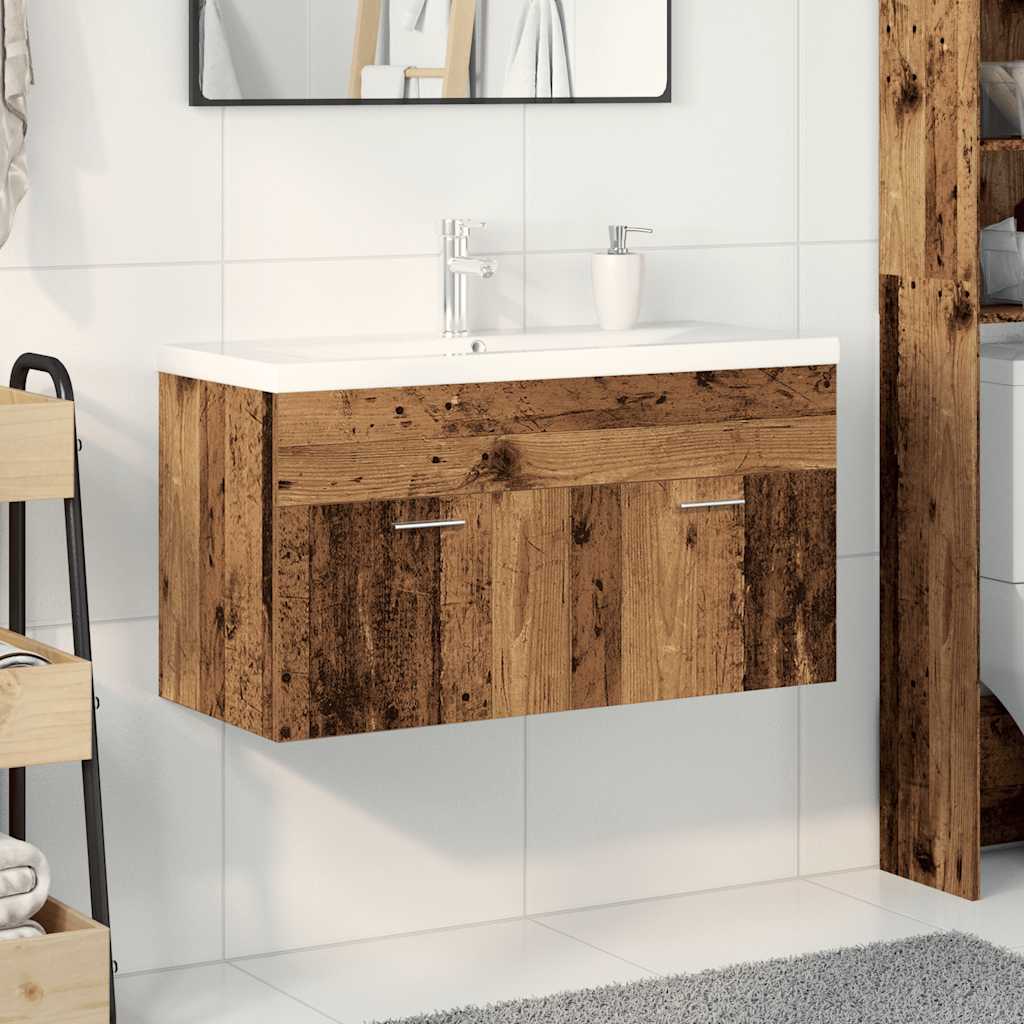 vidaXL Sink Cabinet with Built-in Basin Old Wood Engineered Wood 3