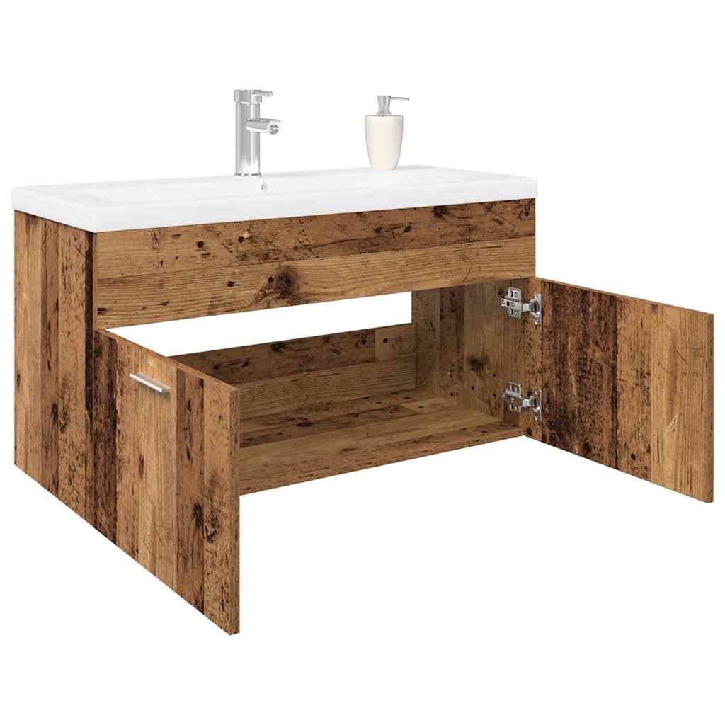 vidaXL Sink Cabinet with Built-in Basin Old Wood Engineered Wood 1