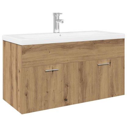 vidaXL Sink Cabinet with Built-in Basin Artisan Oak Engineered Wood 2