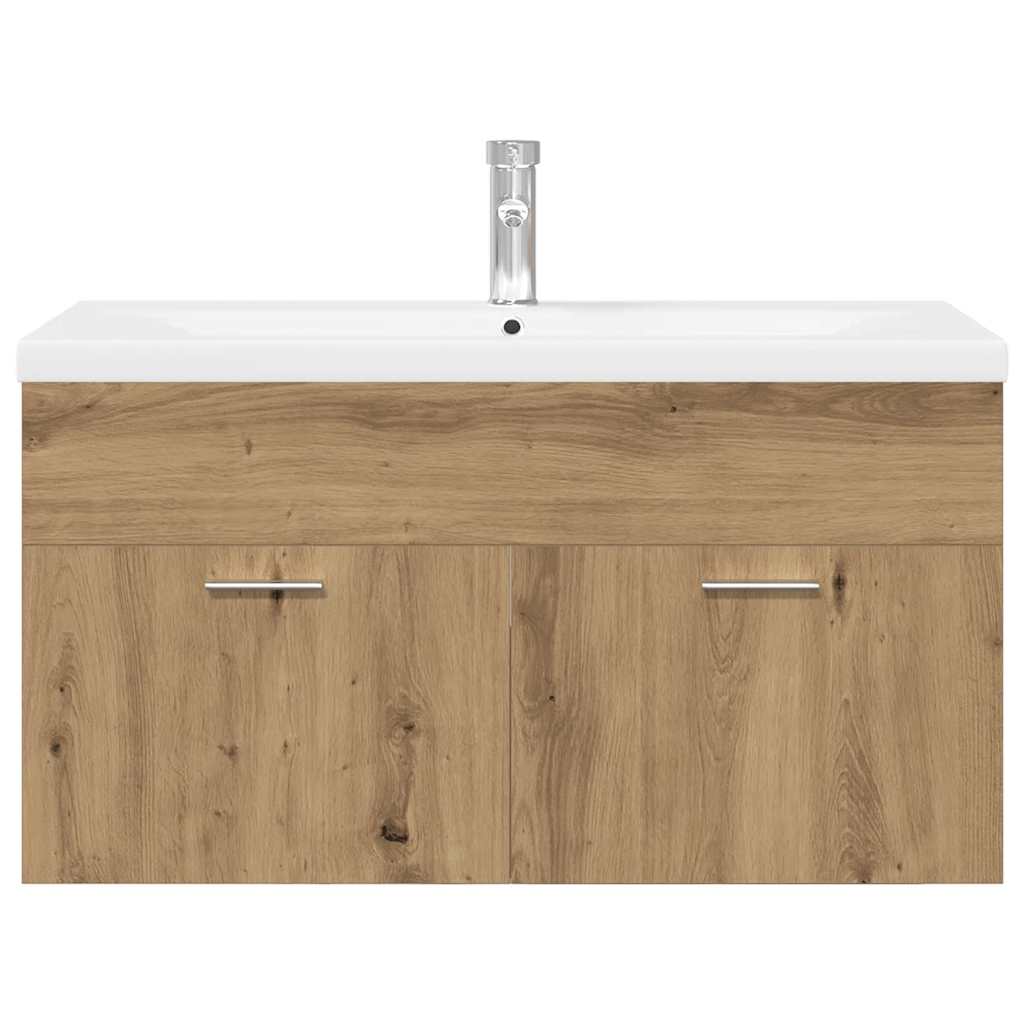 vidaXL Sink Cabinet with Built-in Basin Artisan Oak Engineered Wood 6