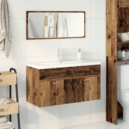 vidaXL 3 Piece Bathroom Furniture Set Old Wood Engineered Wood 3