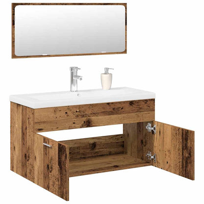 vidaXL 3 Piece Bathroom Furniture Set Old Wood Engineered Wood 1
