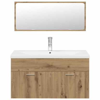 vidaXL 3 Piece Bathroom Furniture Set Artisan Oak Engineered Wood 4