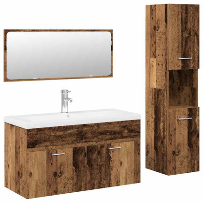 Bathroom Furniture Set Engineered Wood 90 x 38.5 x 46 cm Old wood