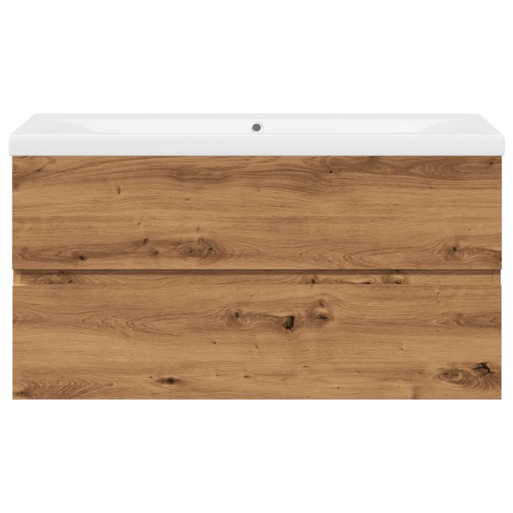 vidaXL Sink Cabinet with Built-in Basin Artisan Oak 5