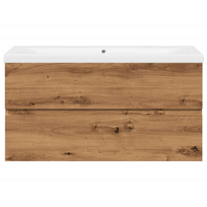 vidaXL Sink Cabinet with Built-in Basin Artisan Oak 5