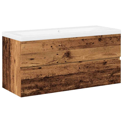 vidaXL Sink Cabinet with Built-in Basin Old Wood 2