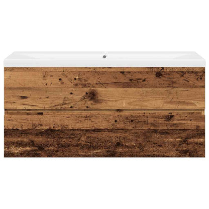 vidaXL Sink Cabinet with Built-in Basin Old Wood 5