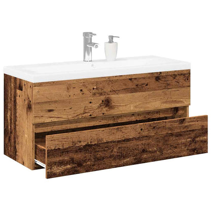 vidaXL Sink Cabinet with Built-in Basin Old Wood 1