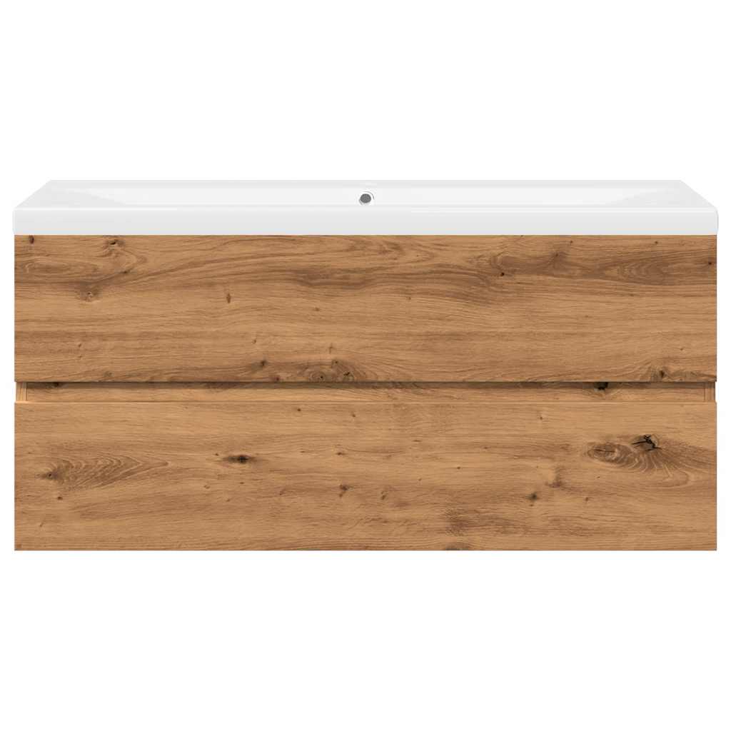 vidaXL Sink Cabinet with Built-in Basin Artisan Oak 5