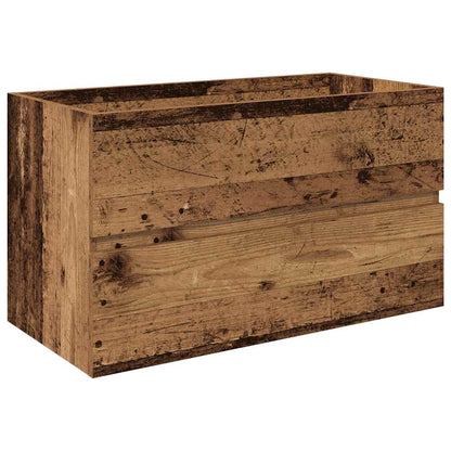 vidaXL Sink Cabinet with Built-in Basin and Faucet Old Wood 3