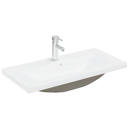 vidaXL Sink Cabinet with Built-in Basin and Faucet Old Wood 4