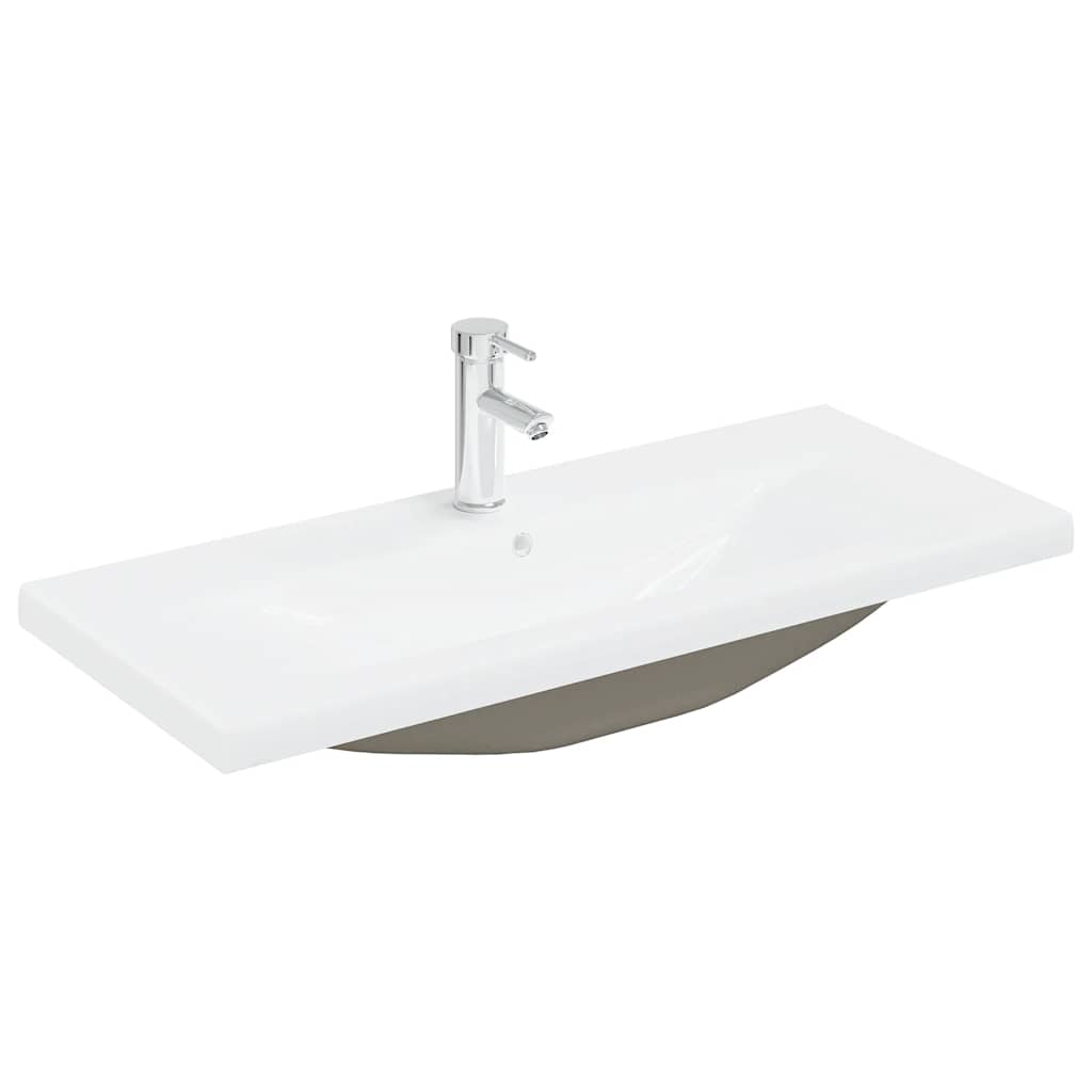 vidaXL Sink Cabinet with Built-in Basin and Faucet Old Wood 5