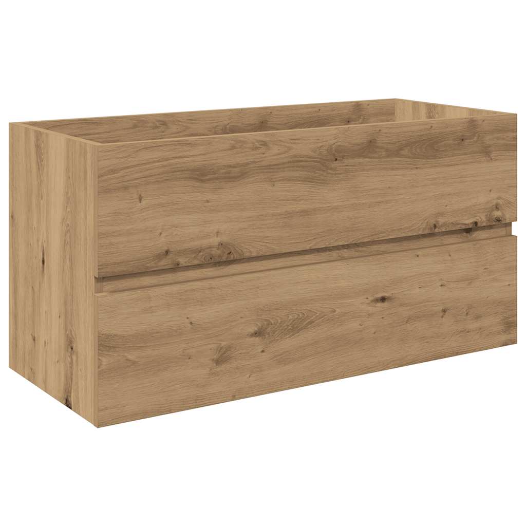 vidaXL Sink Cabinet with Built-in Basin and Faucet Artisan Oak 4