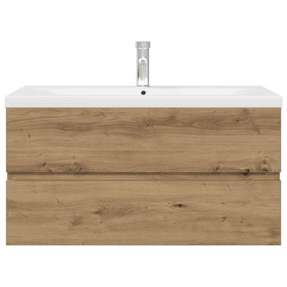 vidaXL Sink Cabinet with Built-in Basin and Faucet Artisan Oak 6