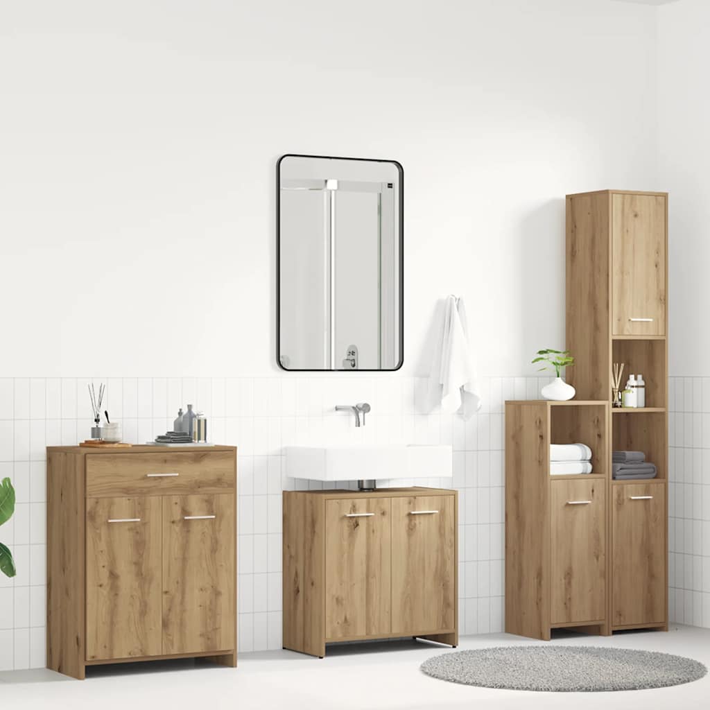 vidaXL 4 Piece Bathroom Furniture Set Artisan Oak Engineered Wood 1