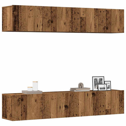 4 Piece TV Cabinet Set 80x30x30 cm Engineered Wood Old wood