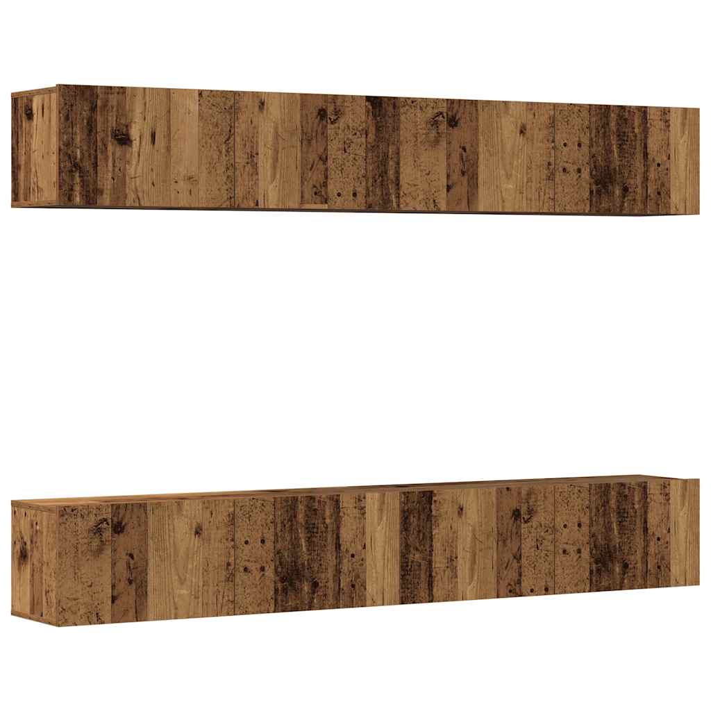 4 Piece TV Cabinet Set 100x30x30 cm Engineered Wood Width 100 cm Old wood