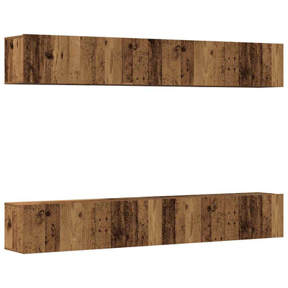 4 Piece TV Cabinet Set 100x30x30 cm Engineered Wood Width 100 cm Old wood