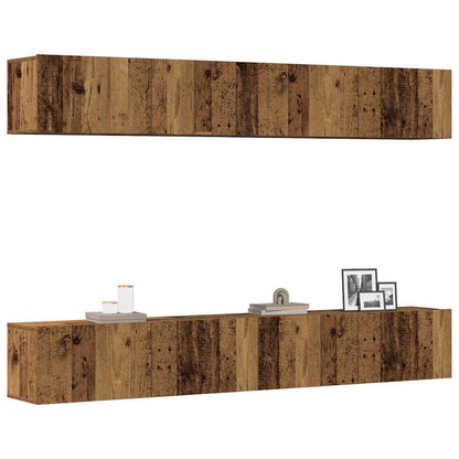 4 Piece TV Cabinet Set 100x30x30 cm Engineered Wood Width 100 cm Old wood