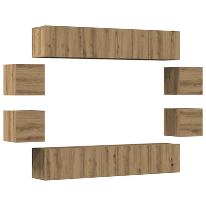 vidaXL Wall Mounted TV cabinets 8 pcs Artisan Oak Engineered Wood 2