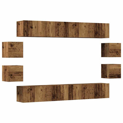 vidaXL Wall Mounted TV cabinets 8 pcs Old Wood Engineered Wood 2